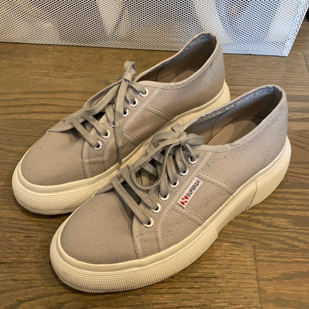 Superga Gray Platform Sneaker